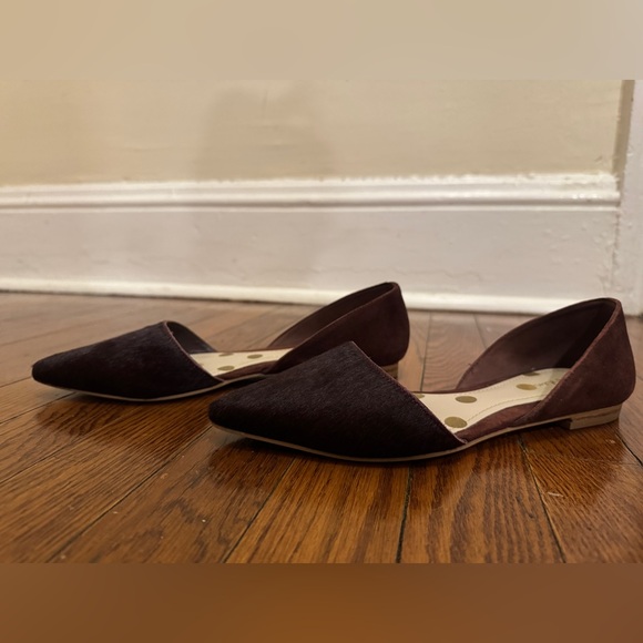 Boden Cleo Pony Hair Pointy Flats in burgundy maroon color size 8 like new - Picture 6 of 9